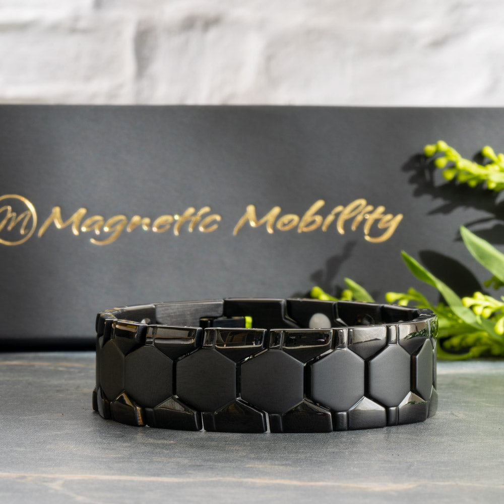 Aster Night Black Magnetic Bracelet DOUBLE row elements Magnetic