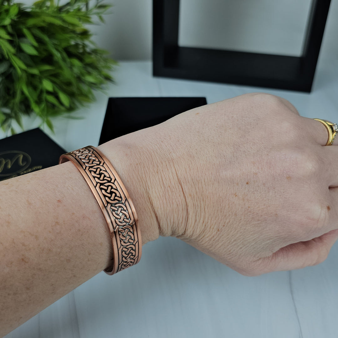 Burdox Copper Bracelet on a wrist - from Magnetic Mobility