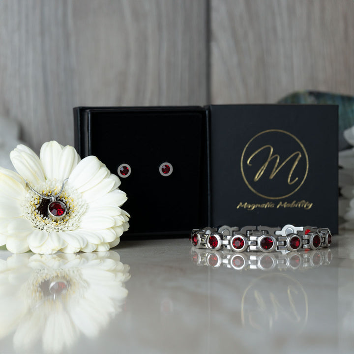 July Birthstone Bundle - Magnetic Bracelet, Necklace and Earrings