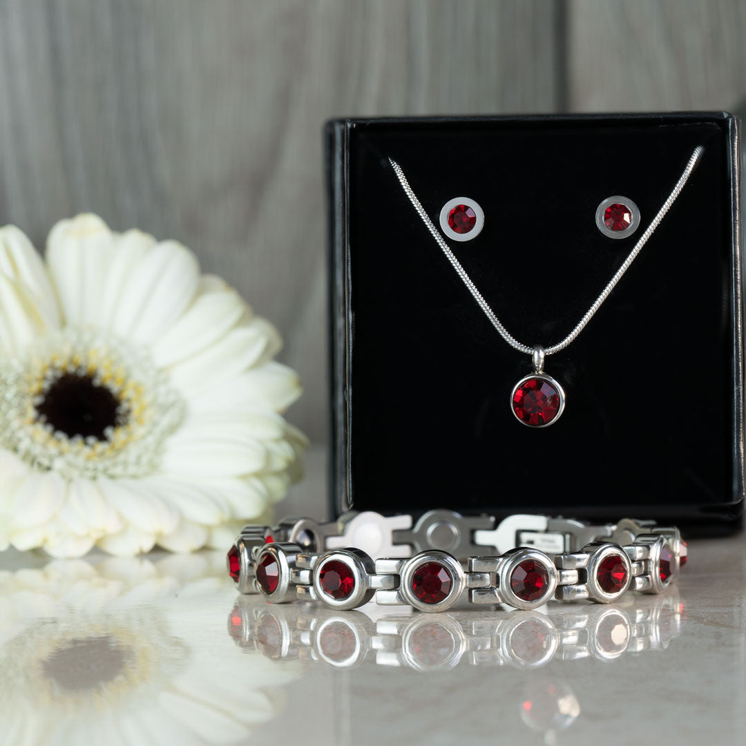 July Birthstone Bundle - Magnetic Bracelet, Necklace and Earrings