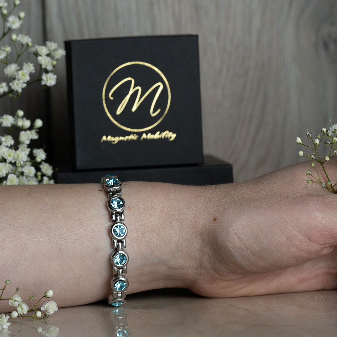 March Birthstone Bundle - Magnetic Bracelet, Necklace and Earrings