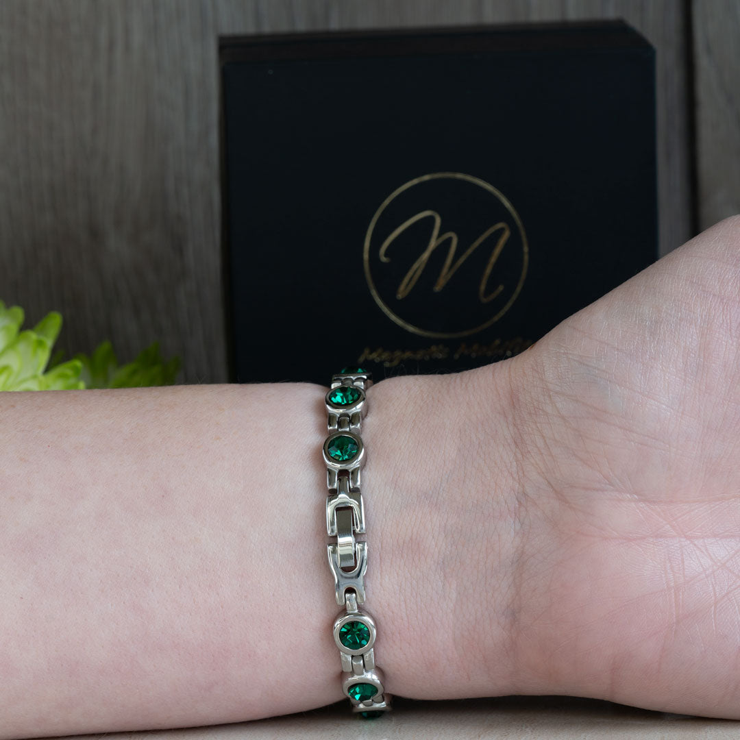 May Birthstone Bundle - Magnetic Bracelet, Necklace and Earrings