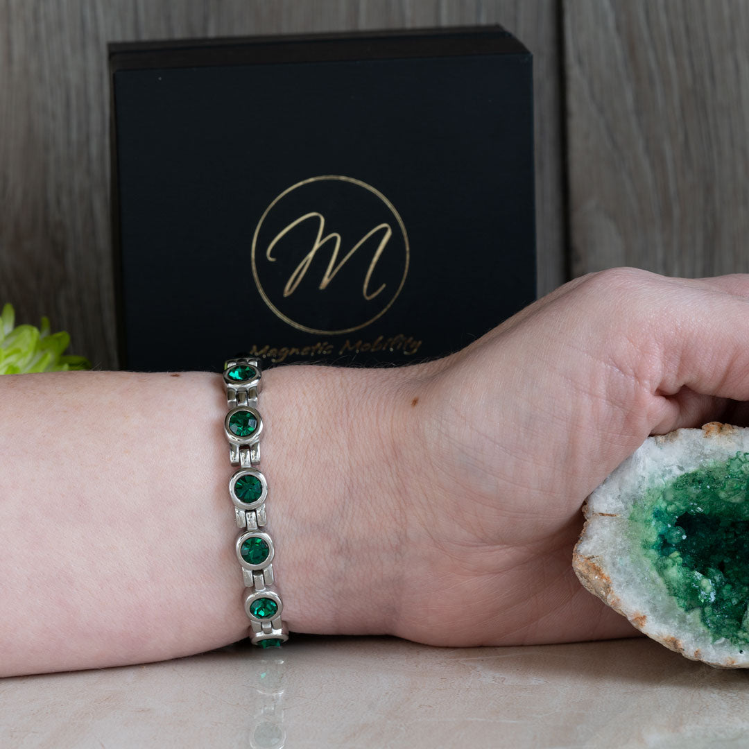 May Birthstone Bundle - Magnetic Bracelet, Necklace and Earrings