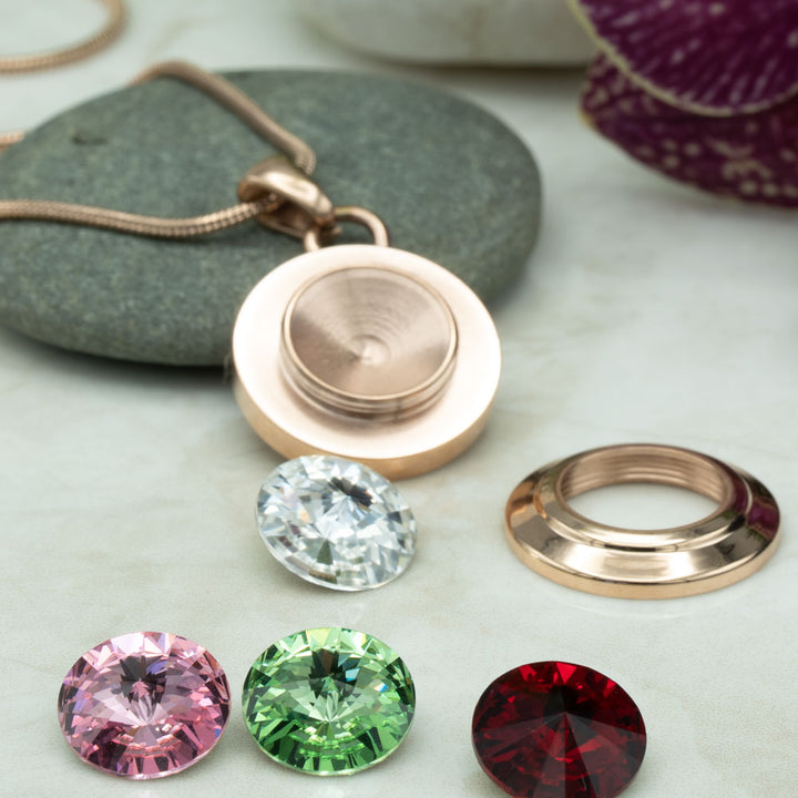 Image shows the Angelica Magnetic Necklace with the interchangable stones which are available to purchase seperatly