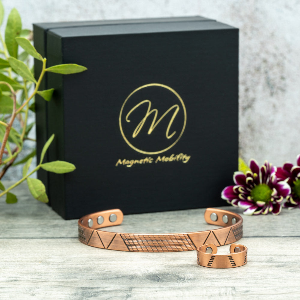 Soloman Copper Bracelet and Copper Ring Gift Set