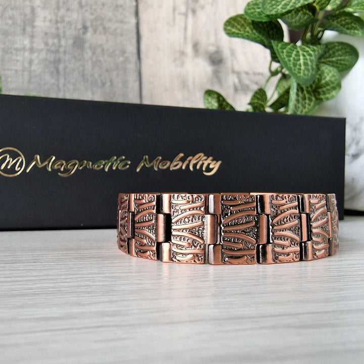 Burnet + Copper Magnetic Link Bracelet - Double strength