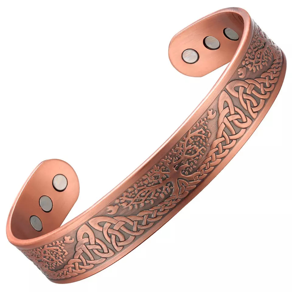 Minimalist image of the thick Buckthorn Copper Bracelet, a potential ally for those seeking relief from arthritis or pain.