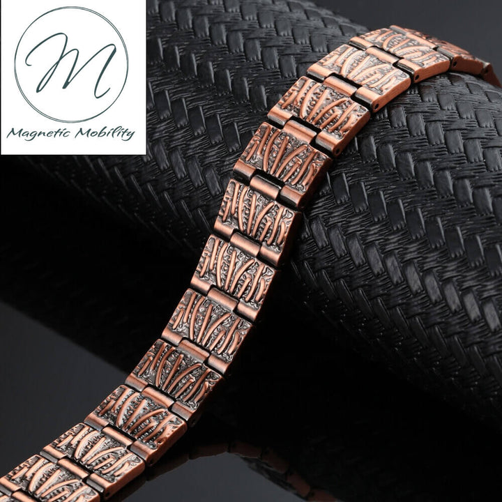 Comfortable & Adjustable Magnetic Copper Bracelet for Men. 99.9% pure Copper, Double row of 3000 gauss Neodymium Magnets: Relieve Pain, Reduce inflammation, Improve circulation, Improve immune function. Get back to living your best life pain free! Helps relieve  Arthritis and joint/muscle pain. Ideal gift! Buy Irish