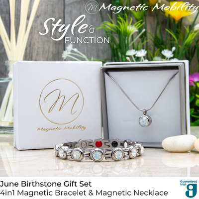 Celebrate June with Tranquility: Embrace our Swarovski Pearl Birthstone Gift Set & Healing 4in1 Magnetic Bracelets