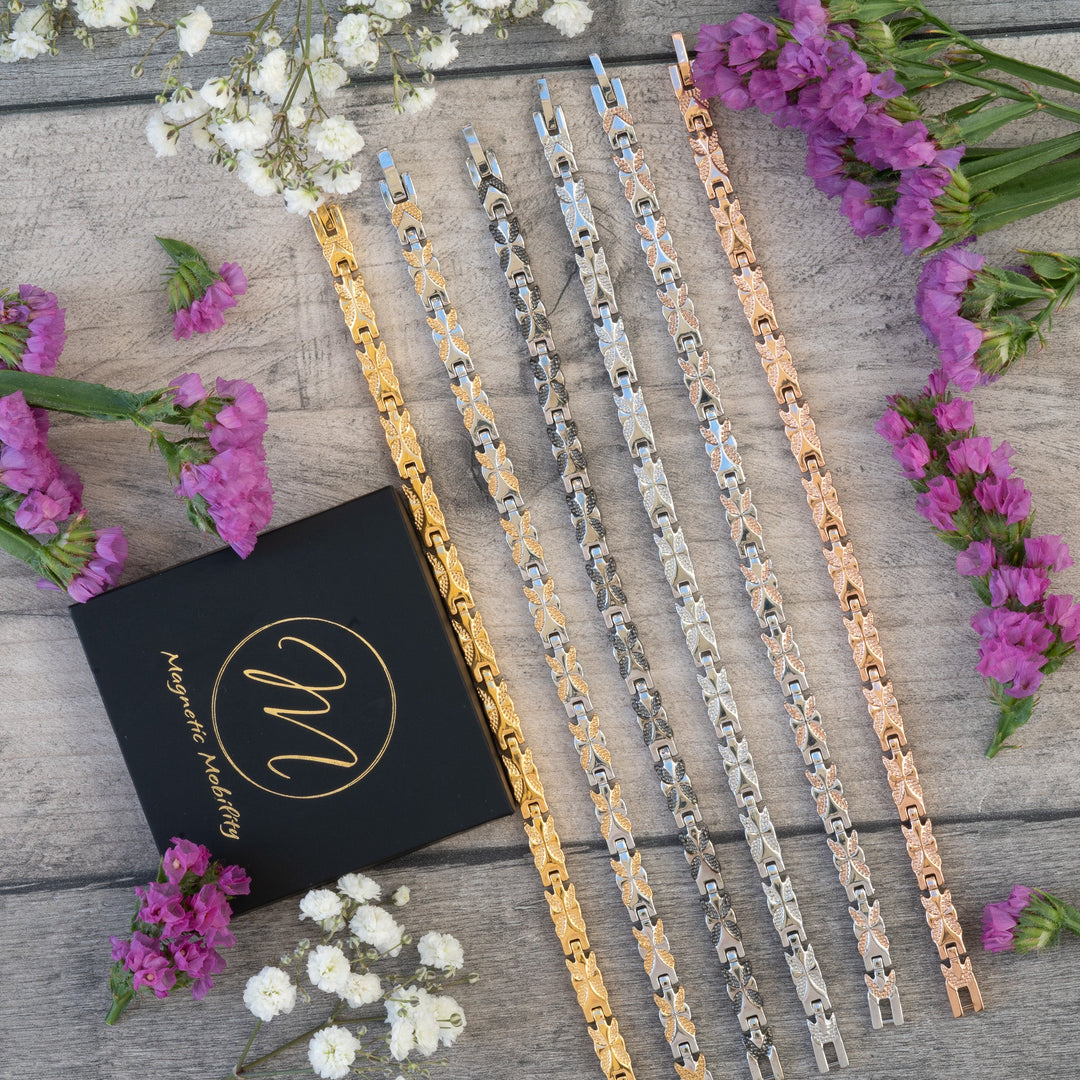 Meadosweet Collection - Womens 4in1 Magnetic bracelets with butterfly designs - slim design