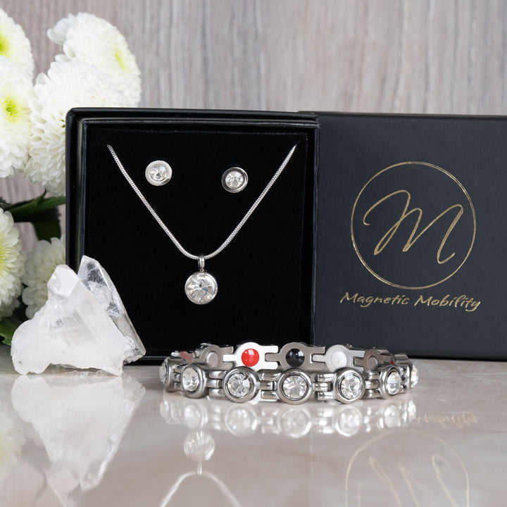 April Birthstone Bundle - Magnetic Bracelet, Necklace and Earrings