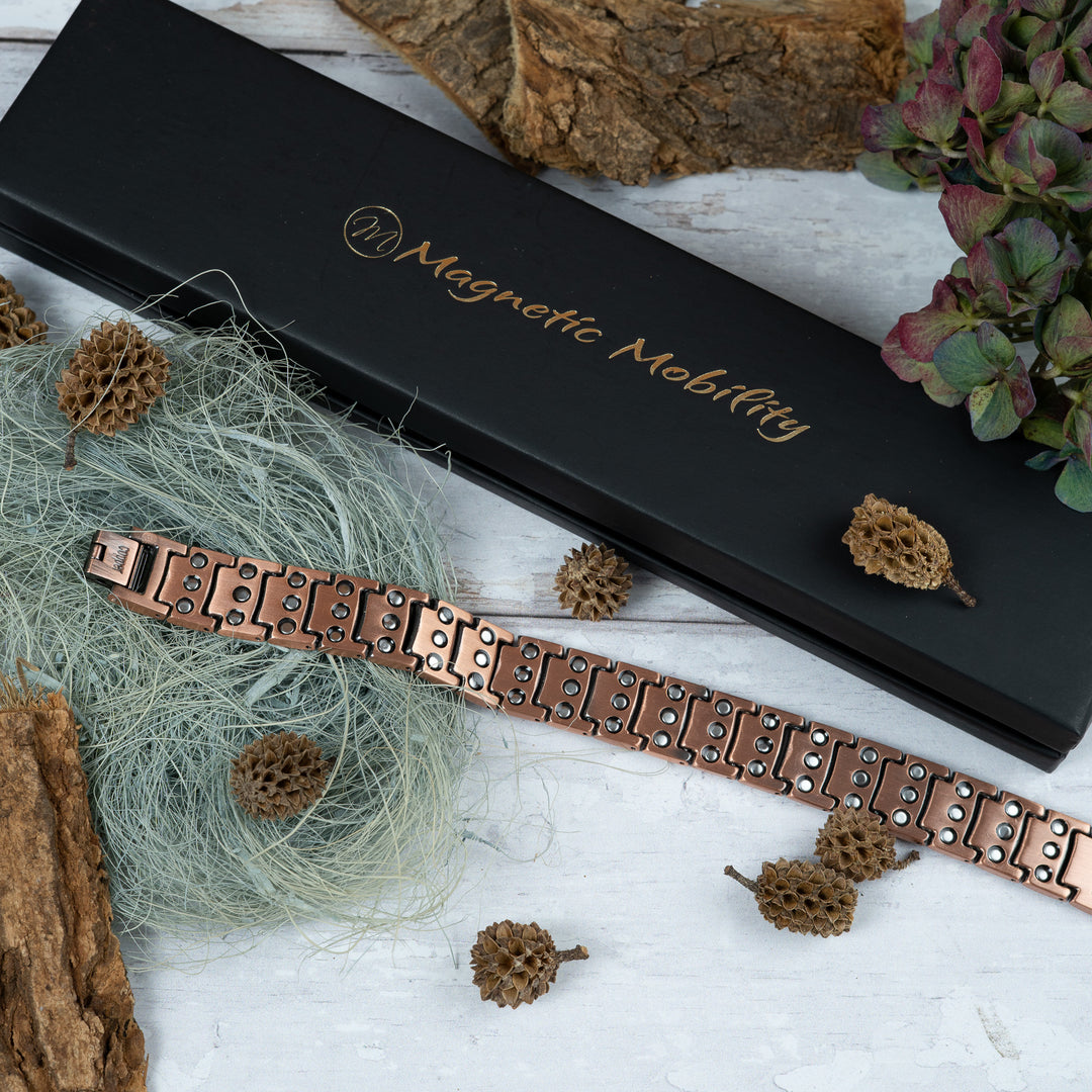 Ashe Copper Magnetic Link Bracelet - Triple strength