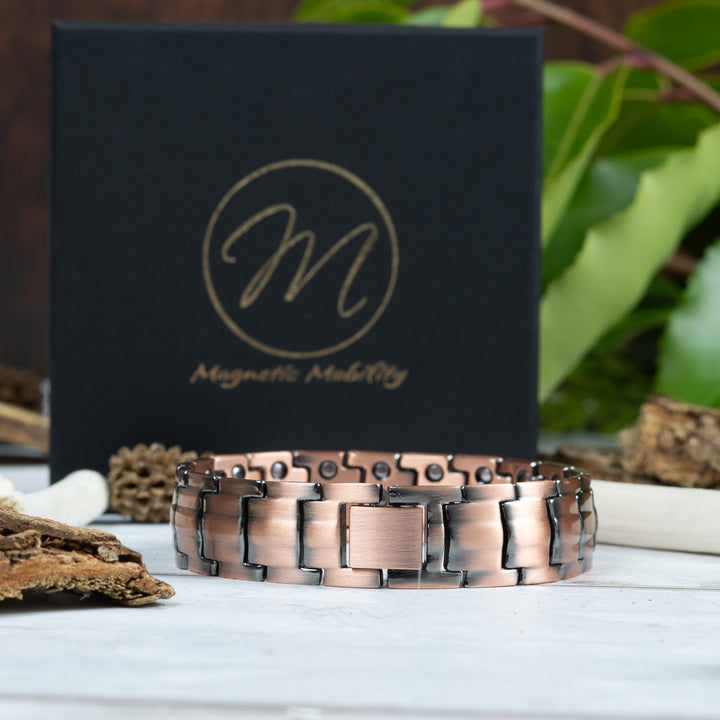 Ashe Copper Magnetic Link Bracelet - Triple strength