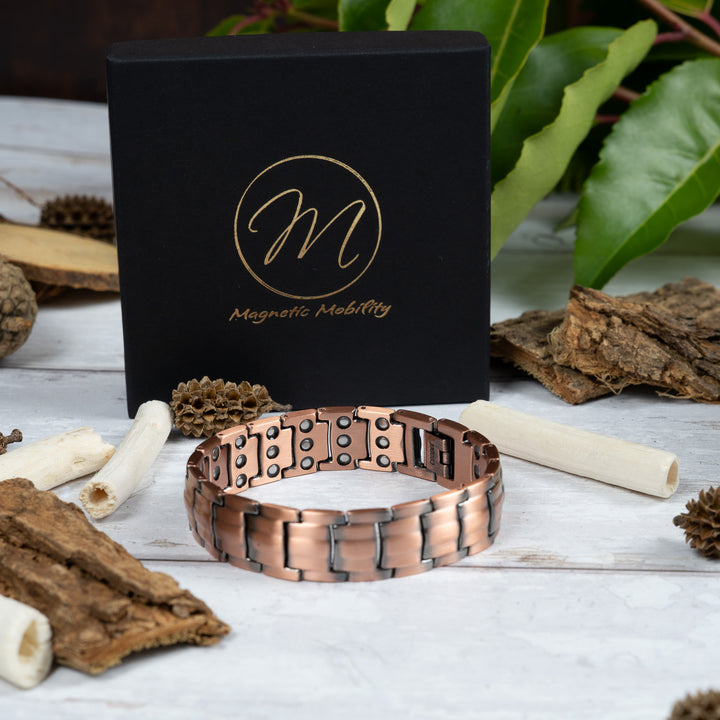 Ashe Copper Magnetic Link Bracelet - Triple strength