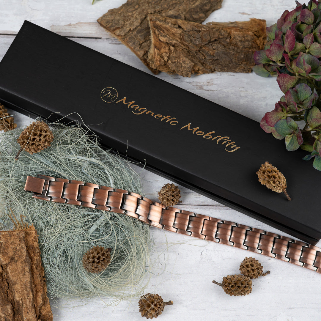 Ashe Copper Magnetic Link Bracelet - Triple strength