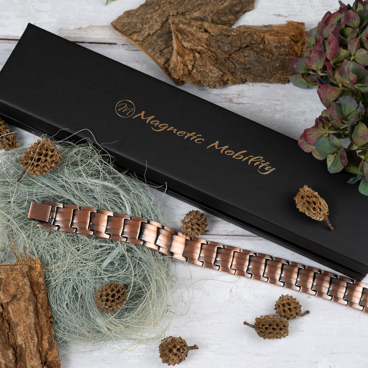 Ashe Copper Magnetic Link Bracelet - Triple strength
