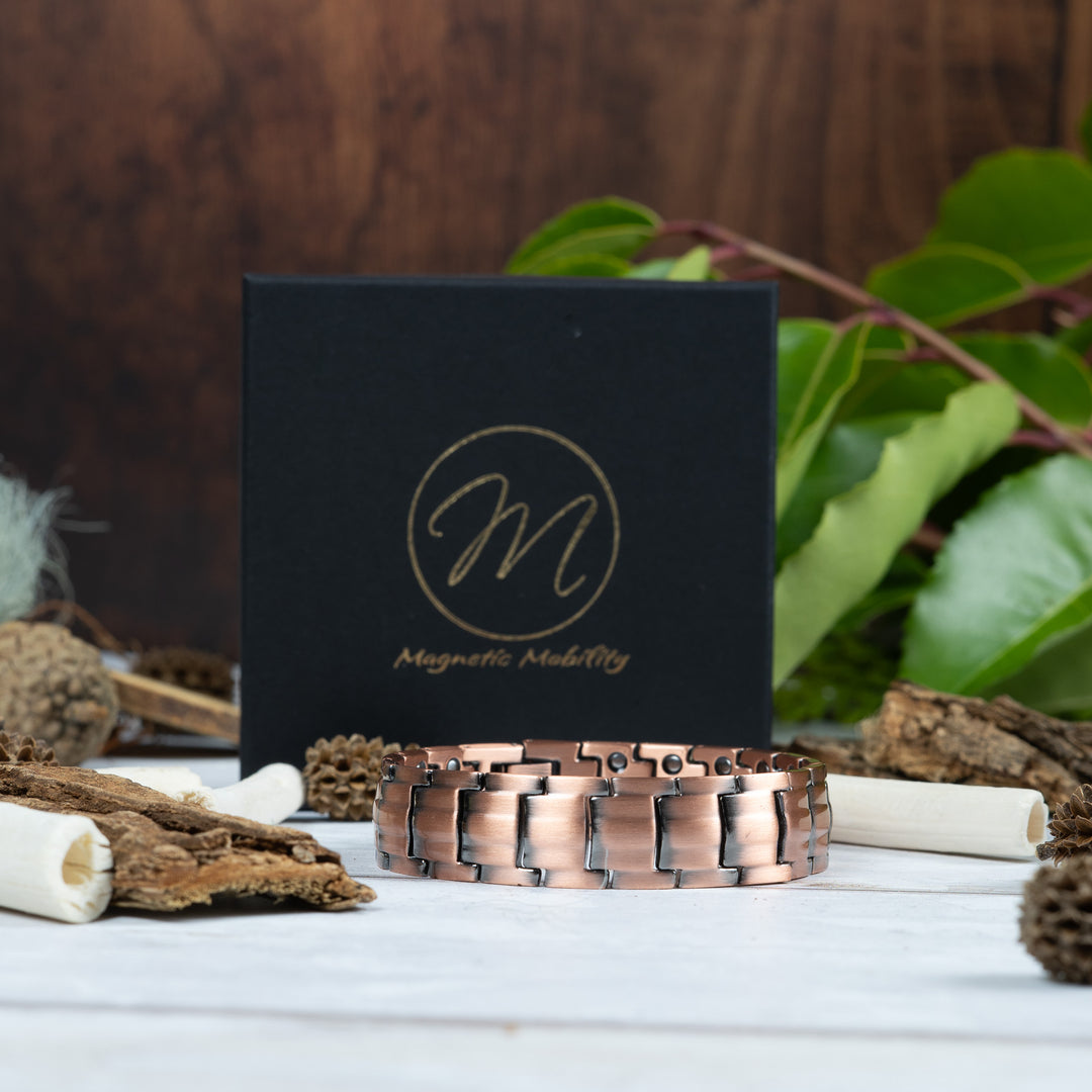 Ashe Copper Magnetic Link Bracelet - Triple strength