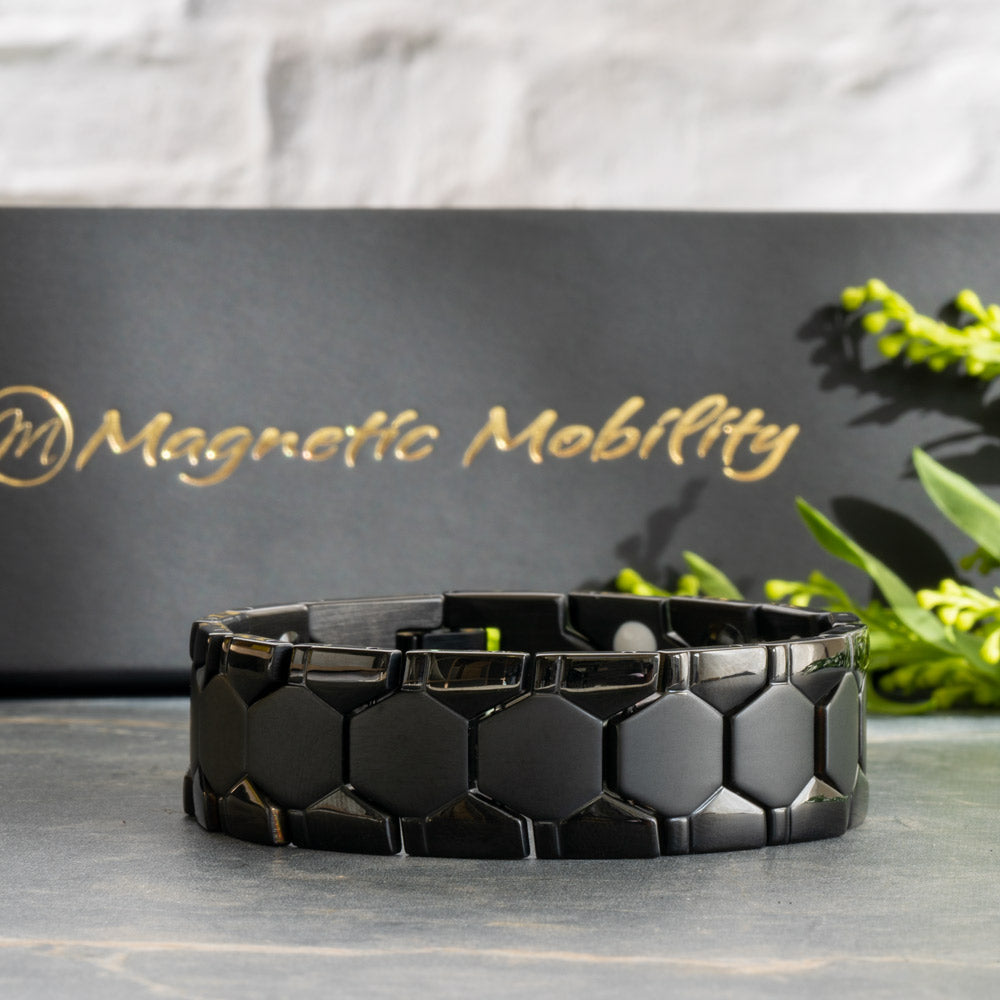 Aster Night - Mens 4in1 Magentic Bracelet with a Double row of elements