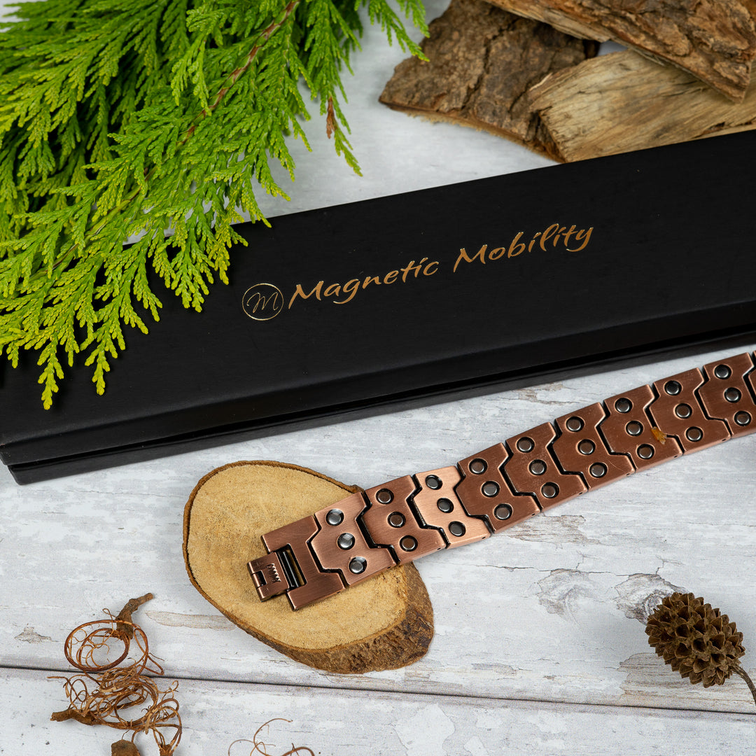 Gentian Copper Magnetic Link Bracelet - Triple strength