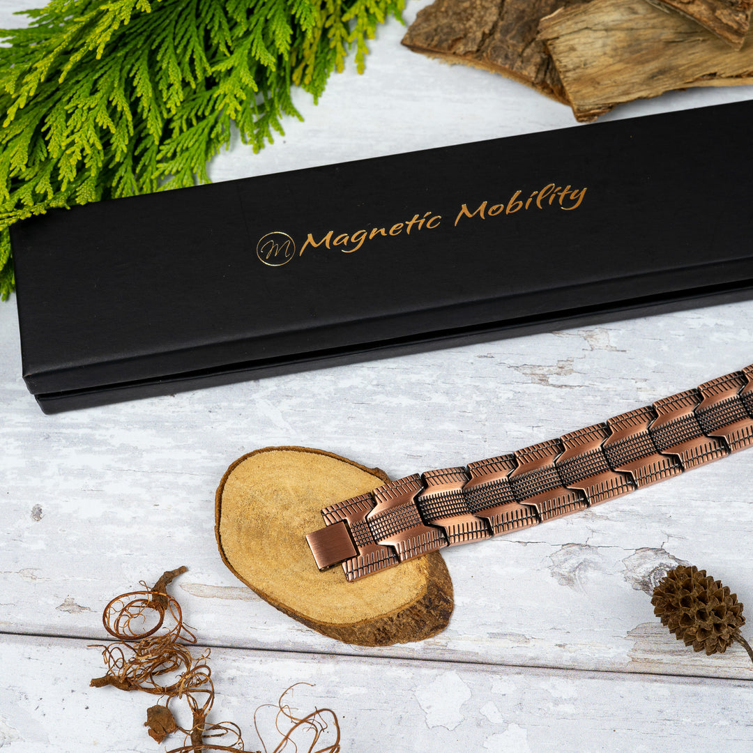 Gentian Copper Magnetic Link Bracelet - Triple strength