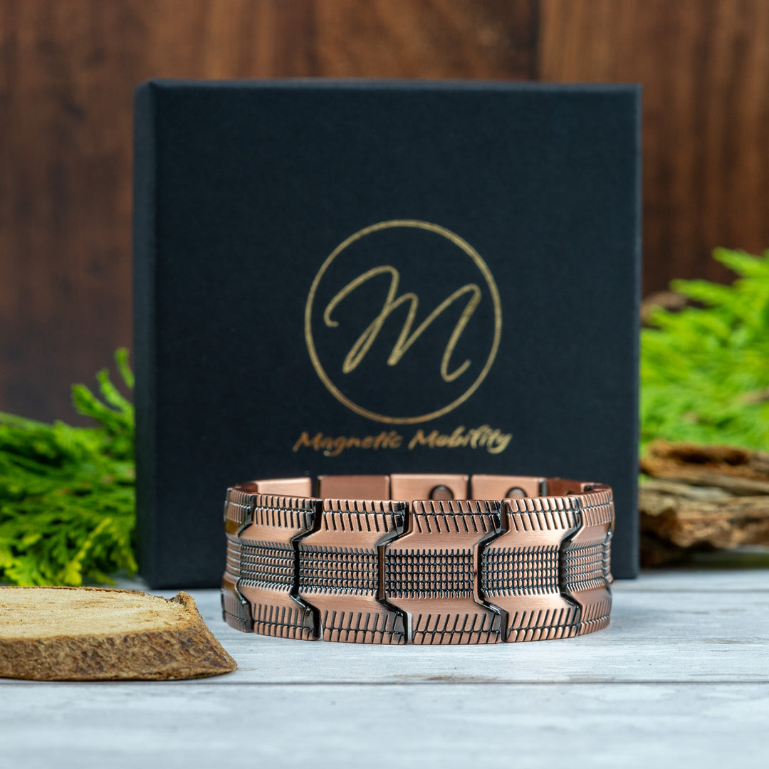 Gentian Copper Magnetic Link Bracelet - Triple strength