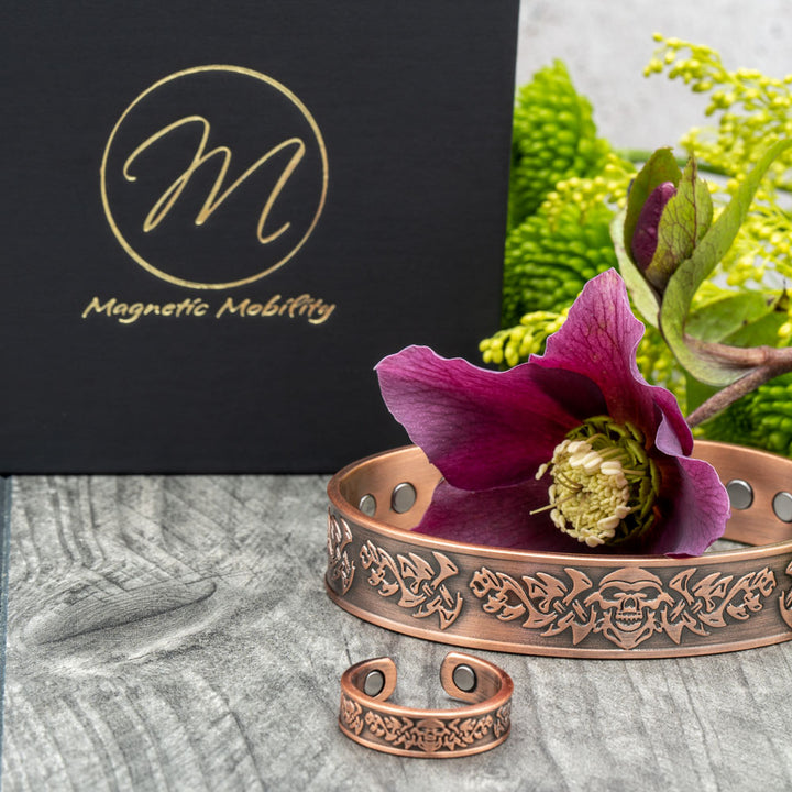 Hellebore Copper Bracelet and Copper Ring Gift Set