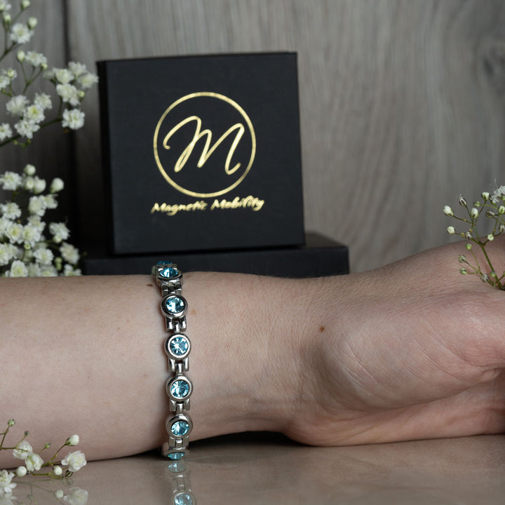 March Birthstone Bundle - Magnetic Bracelet, Necklace and Earrings