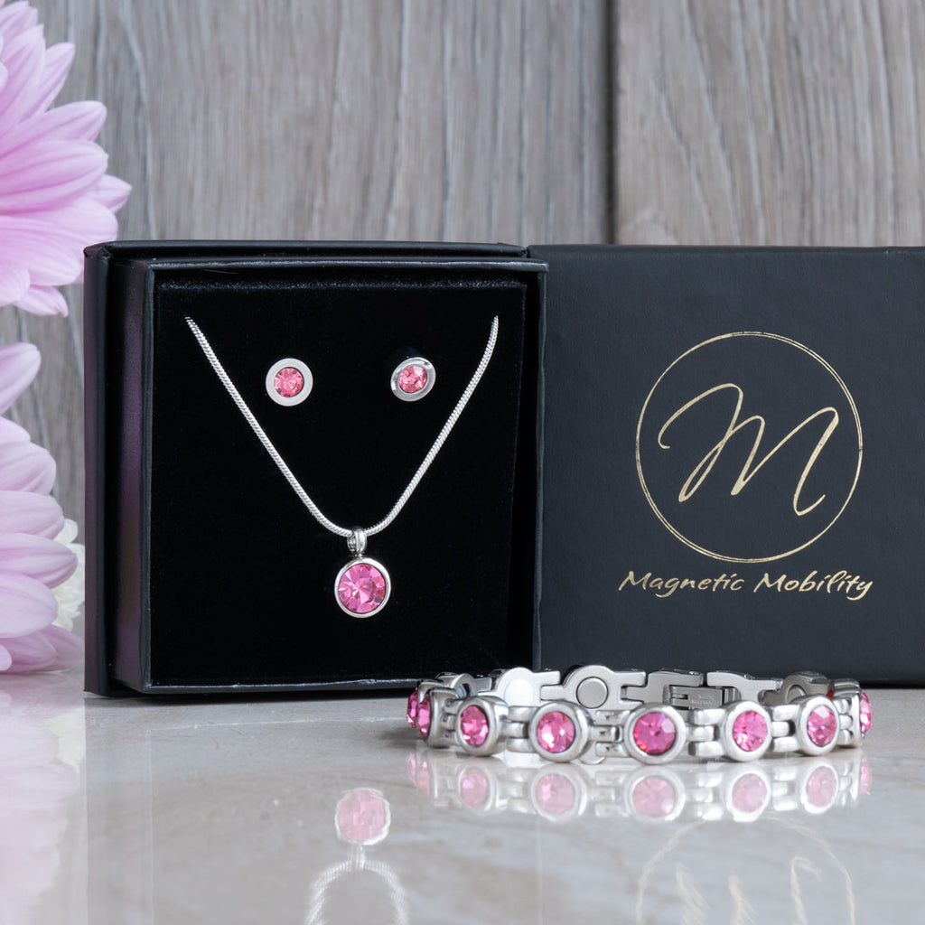 October Birthstone Bundle Magnetic Bracelet, Necklace and Earrings