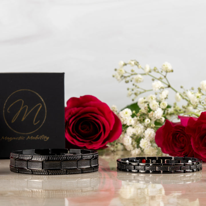 The Midnight Duo – Bold Magnetic Bracelets for Couples