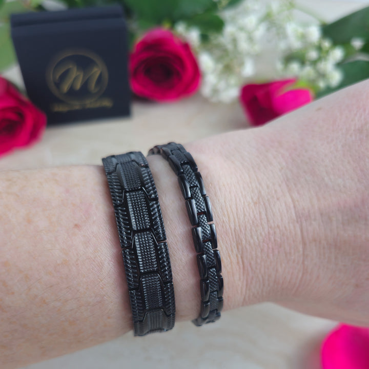 The Midnight Duo – Bold Magnetic Bracelets for Couples