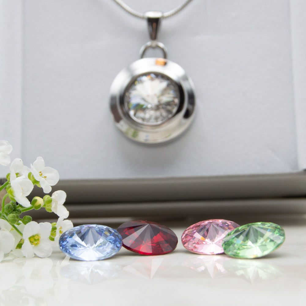 Image shows the Angelica Star Necklace with the 4 additional coloured stones available to purchase seperatly