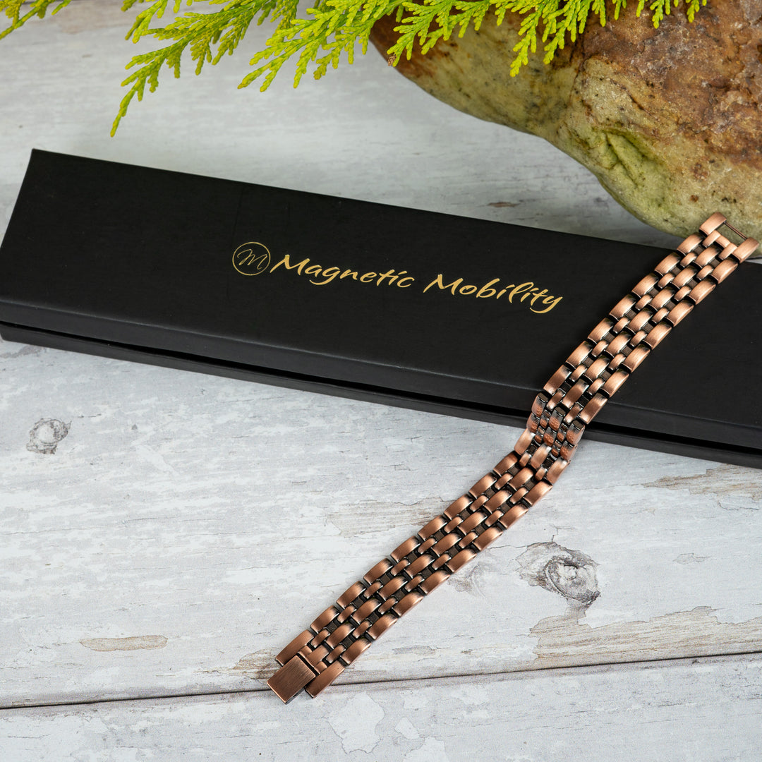 Wolfsbane Copper Magnetic Link Bracelet - Triple strength
