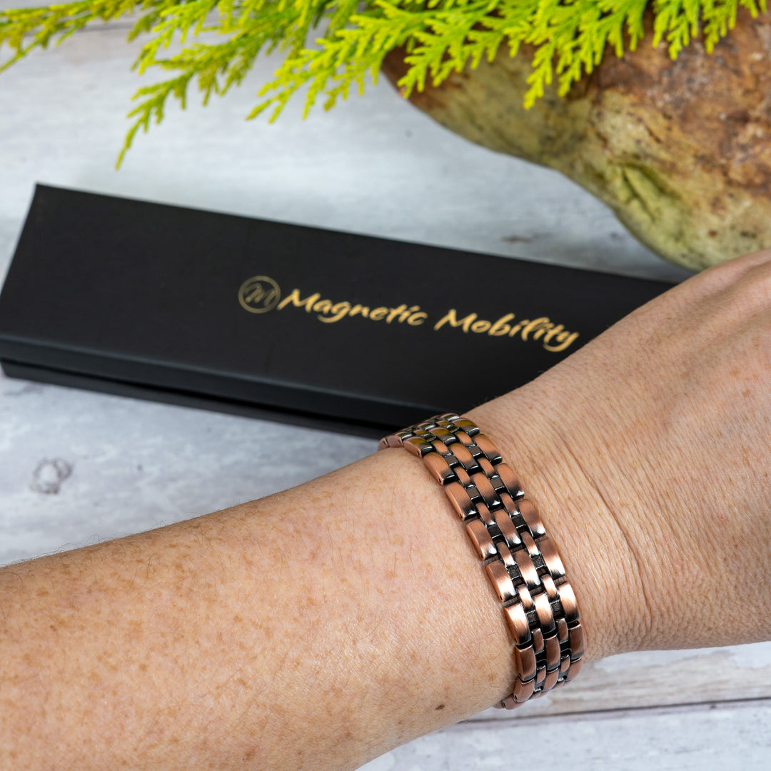 Wolfsbane Copper Magnetic Link Bracelet - Triple strength