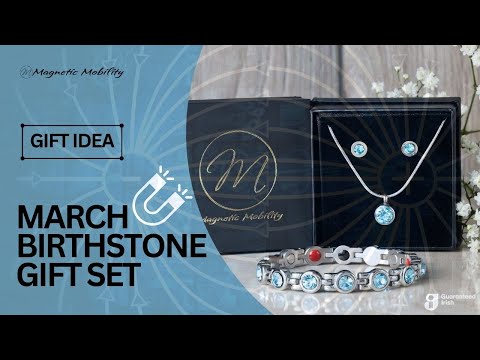 March Birthstone Bundle - Magnetic Bracelet, Necklace and Earrings