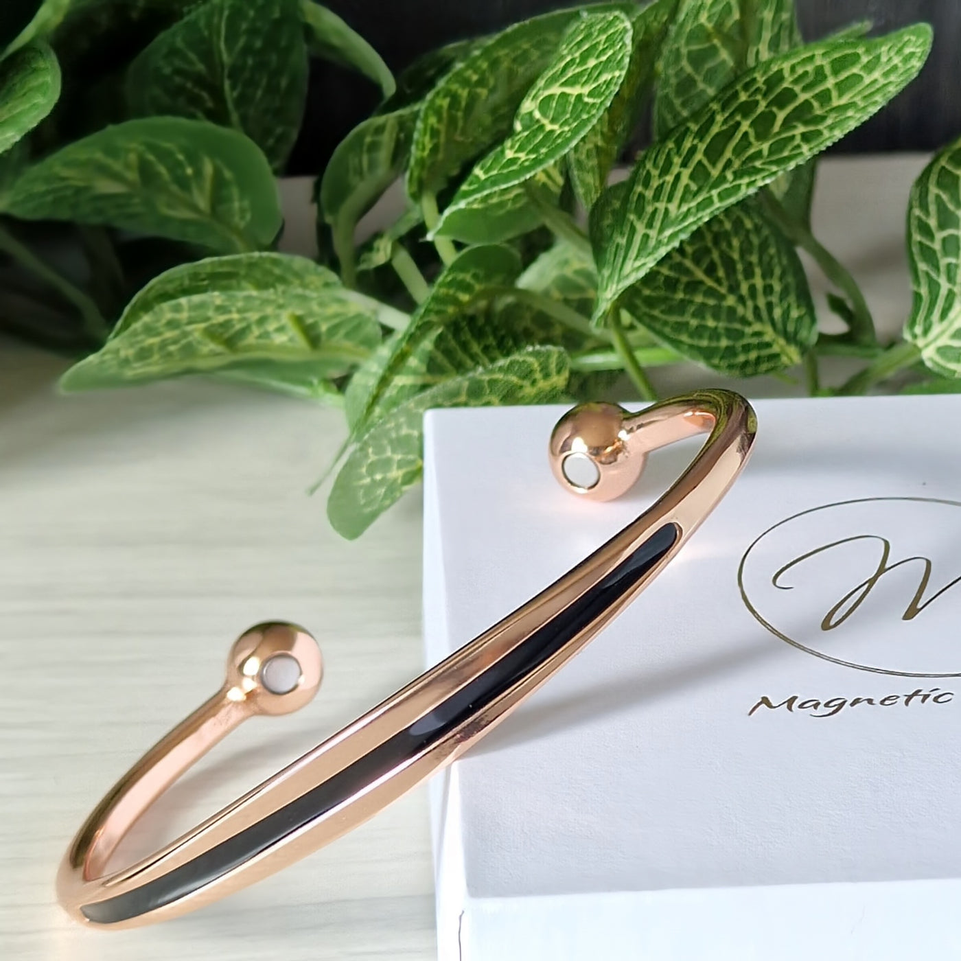 Modern Copper bracelet with a sleek black design