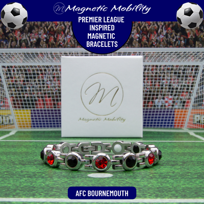 AFC Bournemouth Fan Jewellery - Magnetic Bracelet in AFC Bournemouth Premier League Team colours. 