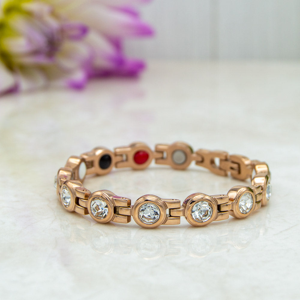 Rose Gold Triple Gift Set - Magnetic Necklace, Stud Earrings and 4in1 Magnetic Bracelet