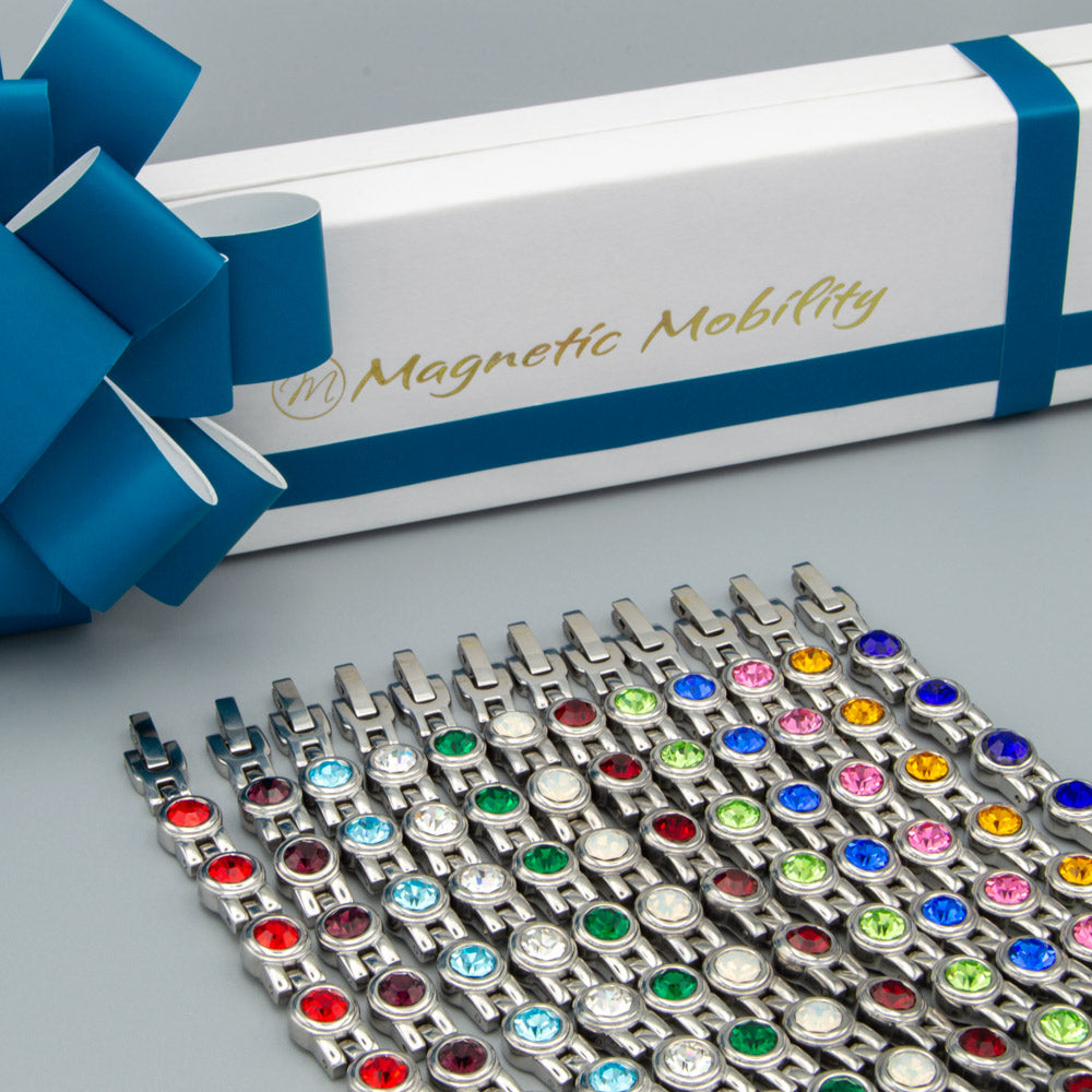 The Birthstone Collection 4in1 Health Element Magnetic Bracelets in Birthstone Colours