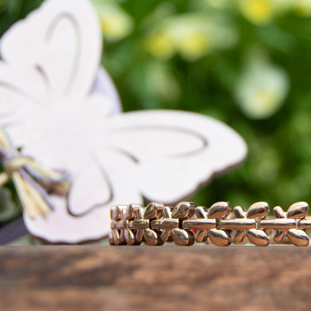 Buddleia Dawn - Rose Gold Womens Magnetic Bracelet side view