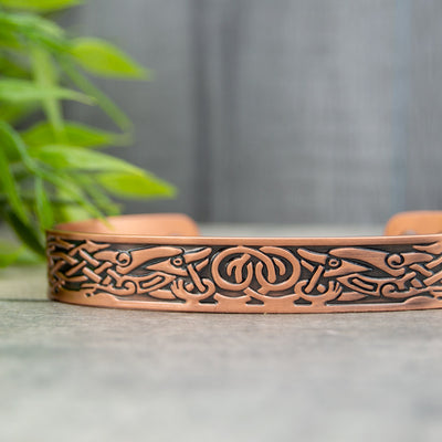 Celtic design copper bracelet