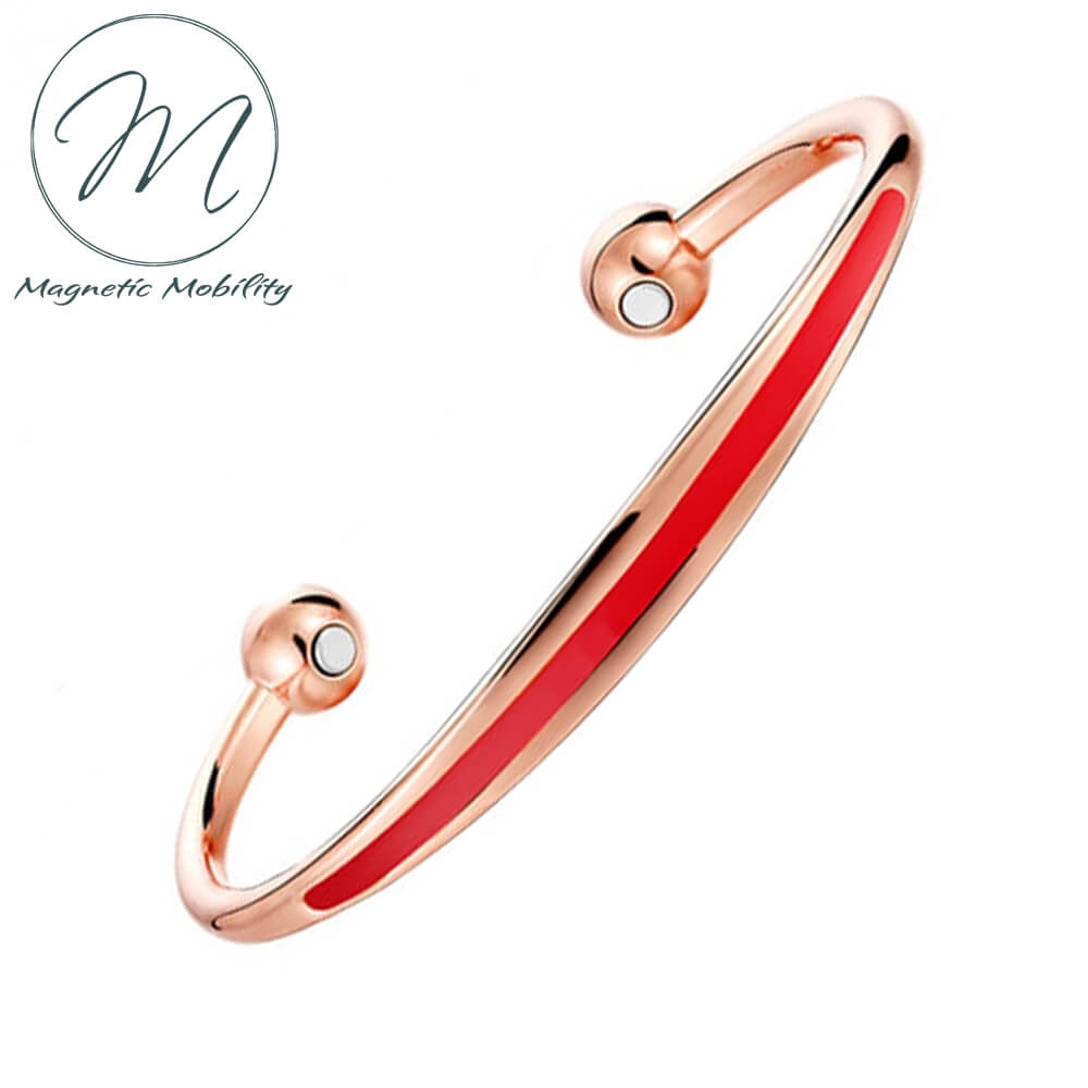 Fresh. Stylish. Energetic. Red Magnetic Copper Bracelet. 99.9% pure Copper, 3000 gauss Neodymium Magnets: Relieve Pain, Reduce inflammation, Improve circulation, Improve immune function. Get back to living your best life pain free! Helps relieve Arthritis and joint/muscle pain. Ideal gift idea! Support Irish 🇮🇪