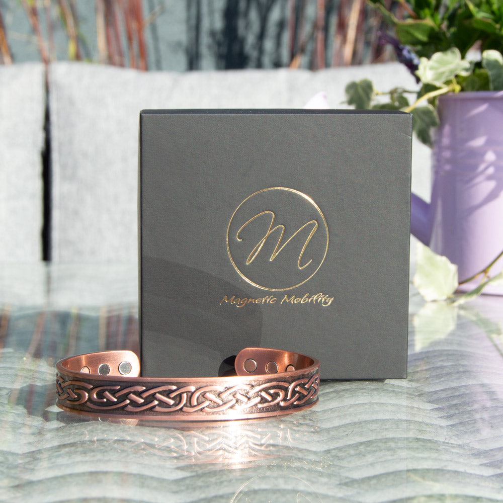 Trefoil Mens Copper Celtic Design Cuff with Gift box