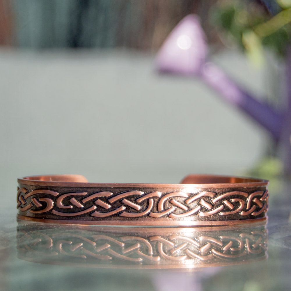 Trefoil - Mens Copper Bracelet with Celtic Design