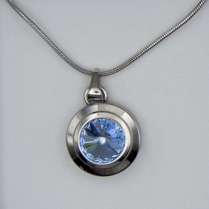 Blue crystal Angelica Necklace Silver Colour