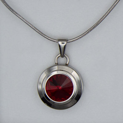Red Crystal Angelica Necklace Silver Colour