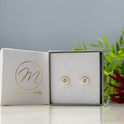 Rose Gold Triple Gift Set - Magnetic Necklace, Stud Earrings and 4in1 Magnetic Bracelet